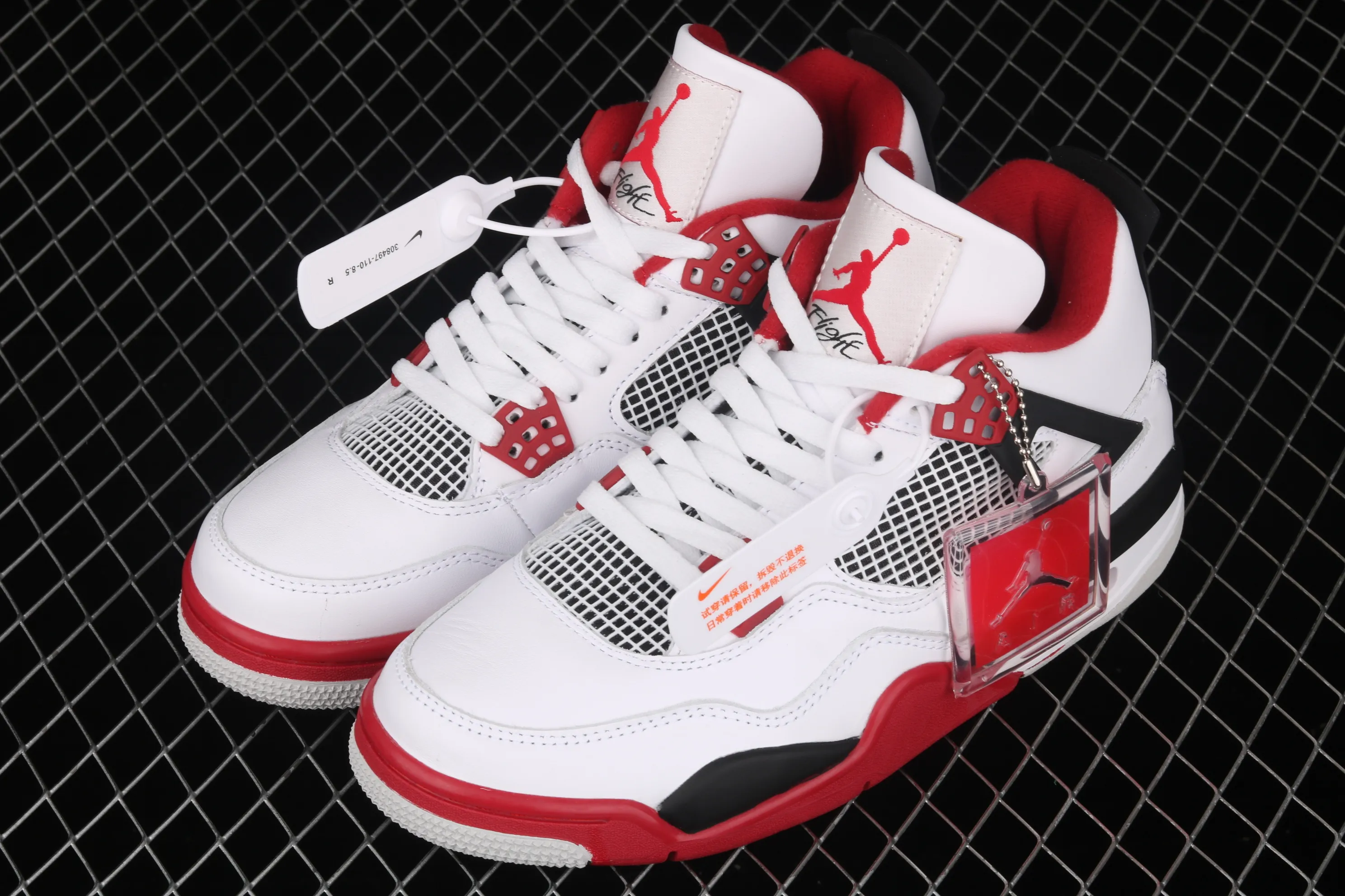 All categories Air Jordan Jordan series basketball shoes Air Jordan 4 new version Air Jordan 4 "Varsity Red" AJ4 Jordan 4 re-engraved first year white black red basketball shoes 308497-110